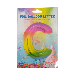 Balon foliowy 86 cm Litera C kolorowa Foil Balloon 