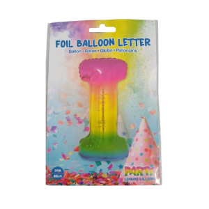 Balon foliowy 86cm Litera I kolorowa Foil Balloon 