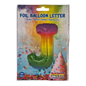 Balon foliowy 86 cm Litera J kolorowa Foil Balloon 