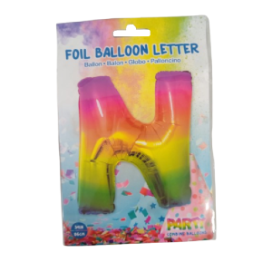 Balon foliowy 86 cm Litera N kolorowa Foil Balloon 