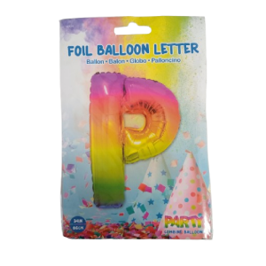 Balon foliowy 86cm Litera P kolorowa Foil Balloon 