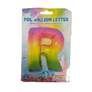 Balon foliowy 86 cm Litera R kolorowa Foil Balloon 