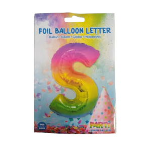 Balon foliowy 86 cm Litera S kolorowa Foil Balloon 