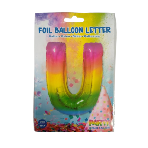 Balon foliowy 86 cm Litera U kolorowa Foil Balloon 