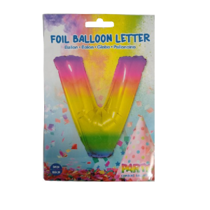 Balon foliowy 86cm Litera V kolorowa Foil Balloon 