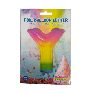 Balon foliowy 86cm Litera Y kolorowa Foil Balloon 