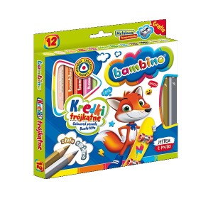 Kredki Trójkątne Bambino z temperówką 12 szt.