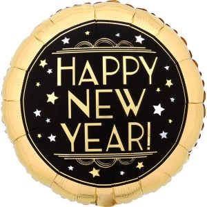 Balon foliowy Happy New Year 45 cm Nowy Rok