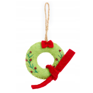 Zawieszka filcowa świąteczna wieniec 8cm