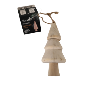 Choinka zawieszka naturalna drewniana 12 cm