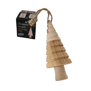 Choinka zawieszka naturalna drewniana 12 cm