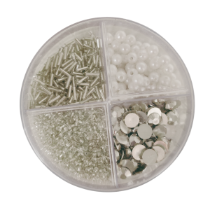 Koraliki Srebrne Hobby Flora Craft pudełko 4x12g