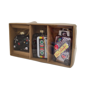 Bombki szklane 3 szt Pad Kaseta i Walizka