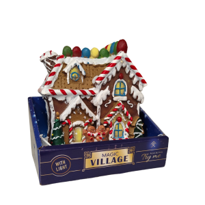 Domek Piernikowy ze światłem Wioska Village świąteczna
