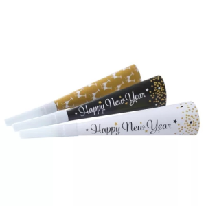 Trąbki papierowe długi 3szt Happy New Year