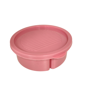 Śniadaniówka okrągła z podziałką różowa 15cm