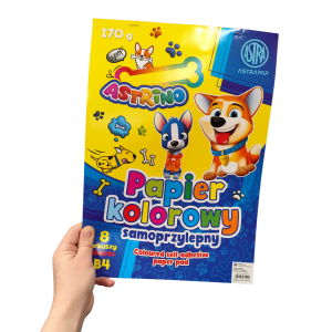 Zeszyt papierów kolorowych B4 samoprzylepny 170g 8 kartek