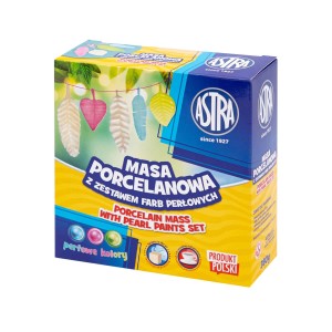 Masa porcelanowa 250g + farby perłowe 3 kolory Astra