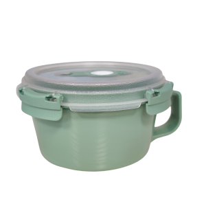 Śniadaniówka okrągła z rączką 850 ml zielona