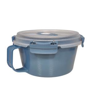 Śniadaniówka okrągła z rączką 850 ml niebieska