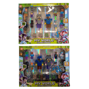 Zestaw Minecraft 10figurek 2duże + 6 klocków magne