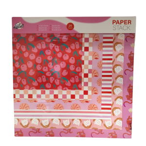 Zestaw papierów z motywami 24szt Universe różowy 270g