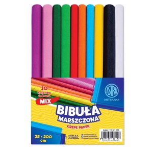 Bibuła marszczona 10 kol 25x200cm mix Astra