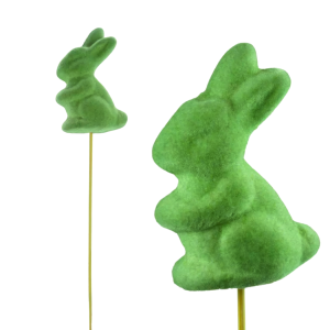 Zielony zajączek na piku 25cm