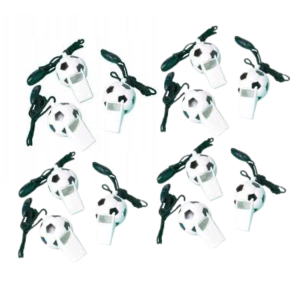 Gwizdek plastikowy piłkarski 12szt czarno-biały