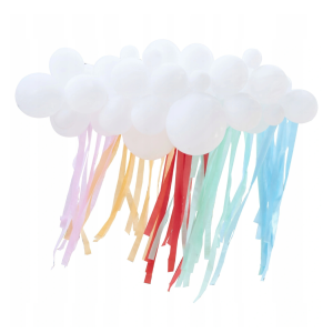 Dekoracja Girlanda balonowa z tęczowymi wstążkami