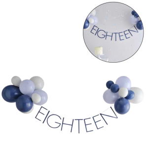 Girlanda Eighteen 18-stka niebieska z balonami Ginger Ray