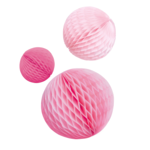 Dekoracja Pompony 3szt różowe Riethmuller 14-22cm