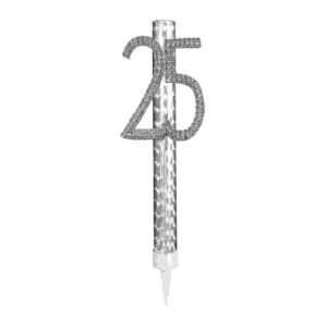 Fontanna tortowa z liczbą 25 srebrną Amscan