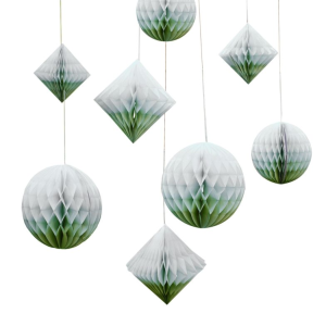 Dekoracja Honey Comb 8szt zielone Ginger Ray