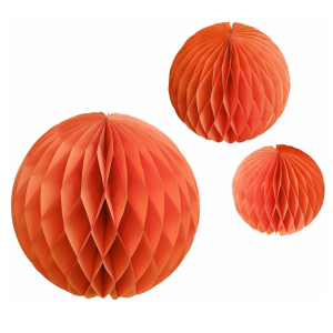 Dekoracja Honey Comb 3 szt Kule pomarańczowe Ginger Ray