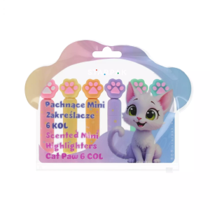 Zakreślacz mini 6 kol Łapki Starpak