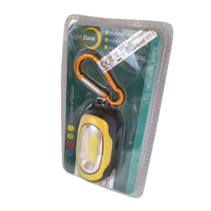Latarka z karabińczykiem żółta Light Zone
