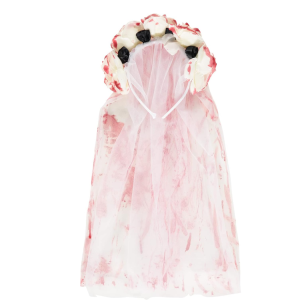 Opaska Zakrwawione róże z welonem Halloween Amscan