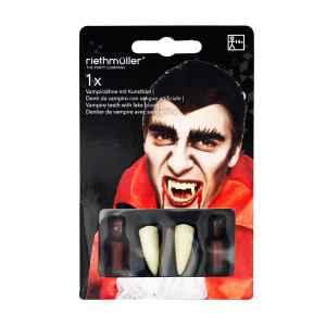 Zestaw zęby i krew Wampir Drakula Halloween