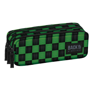 Piórnik Backup 8 Model G73 Kwadraty zielone i czarne