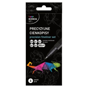 Zestaw precyzyjnych cienkopisów 6 szt. Kidea