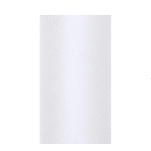 Tiul 0,15x9m gładki biały