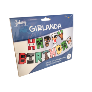 Girlanda Happy Birthday Mój świat Piksele Galaxy