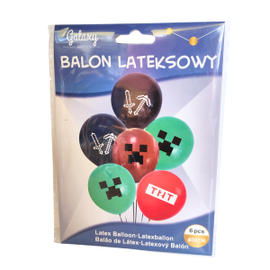 Balony 6szt 30cm Piksele Galaxy