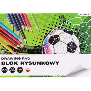 Blok A4 rysunkowy biały Piłka nożna STK 