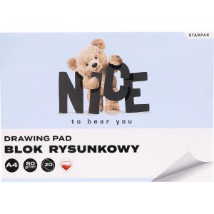 Blok A4 rysunkowy biały Miś STK 