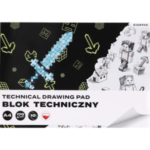 Blok A4 techniczny biały Pixel STK