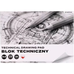 Blok A4 techniczny biały  STK