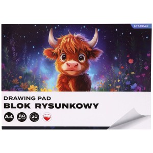 Blok A4 rysunkowy biały Krowa STK 