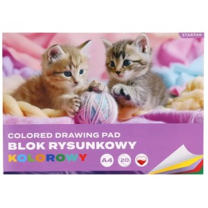 Blok A4 rysunkowy kolorowy Kotki STK